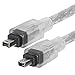 IEEE-1394 FireWire/iLink DV 4 Pin Male To Male Cable - 6 Feet Clear