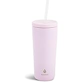 Manna Ranger Double-wall Insulated Stainless Steel Tumbler with Leak-proof Smart Seal Lid and Reusable Tritan Straw - 24 Oz - Lavender