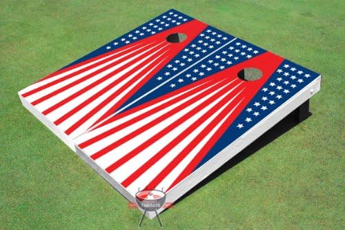 Custom Tailgate Patriotic Flag Theme Corn Hole Boards Cornhole Game Set