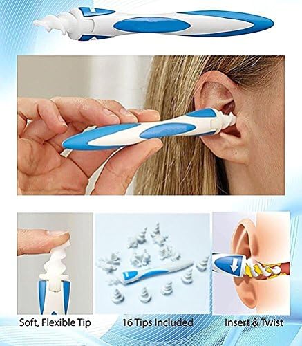 DouMi Smart Swab Disposable Ear Wax Removal Swab safe cleaner system with 16 Replacement Heads