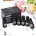 VicTsing Set of 6 Aromatherapy Essential Oil 100% Pure Therapeutic Grade, Scented Oil Basic Sampler Set (Orange, Lavender, Tea Tree, Lemongrass, Eucalyptus, Peppermint, 6 Bottles 10ml/.33fl oz Each)