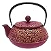 Iwachu Japanese Iron Tetsubin Teapot, Cherry Blossoms, Gold and Purple