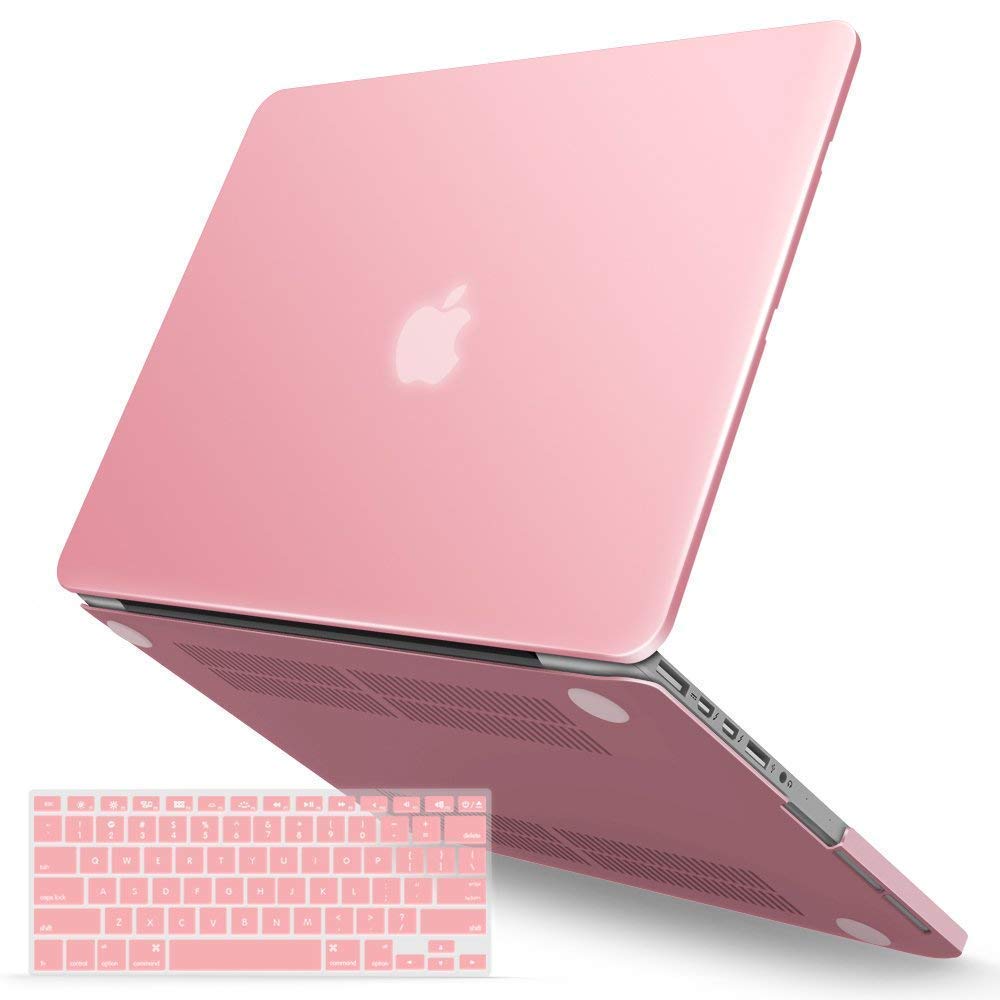IBENZER MacBook Pro 13 Inch Case 2015 2014 2013 end 2012 A1502 A1425, Hard Shell Case with Keyboard Cover for Old Version Apple Mac Pro Retina 13, Pink, R13PK+1 A