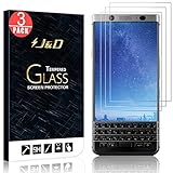 [3-Pack] BlackBerry KEYone Screen Protector, J&D Glass Screen Protector [Tempered Glass] HD Clear Ballistic Glass Screen Protector for BlackBerry KEYone - Protect Screen from Drop and Scratch