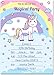 30 Unicorn Birthday Invitations with Envelopes (30 Pack) - Kids Magical Birthday Party Invitations for Girls