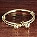 Fashion Gold Plated Small Bells Charms Bracelet Bangle For Unisex Baby Children Cute Gift Length Adjustable 4.7