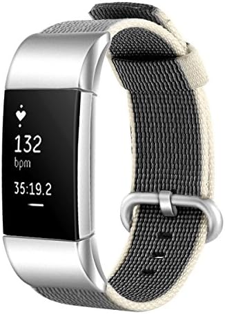 Fitbit Band Compatible for Charge 2 Small& Large, Metal Cowboy Chain Adjustable Replacement Strap Bands with Classic Buckle for Fitbit Charge 2 Fitness Tracker Women and Men