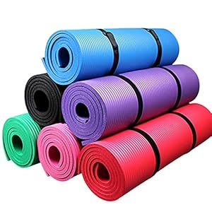 Geminimall Yoga Mat with Carry Strap | Extra Thicken Exercise Mat | Non-Slip Durable Workout Mat | Extra Long Cushion for Yoga, Pilates, Meditation, Gym | 183 * 60 * 1 cm