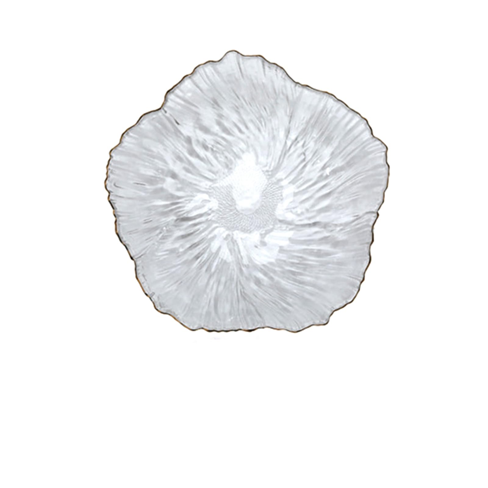 soulnioi Glass Fruit Plate, Flower Shape Crystal Dinner Plate, Snack Dessert Plate Serving Tray Decorative Plate for Wedding Party Office - Clear White