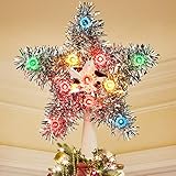 Tinsel Wreath Tree Topper with 10 Mini