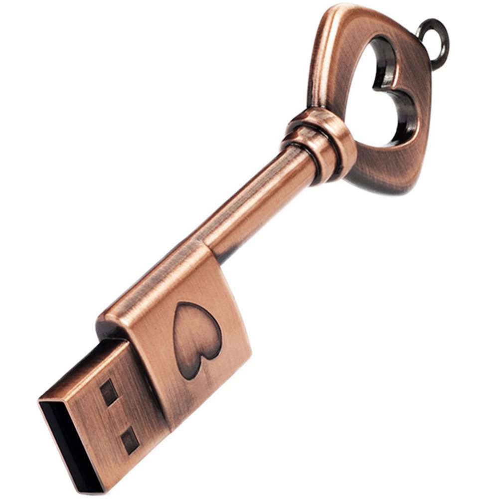 leizhan USB Memory Stick 16GB Metal Pendrive 2.0 Flash Drive Waterproof Key USB High Speed Romantic Valentine's Day Gift โ image 1