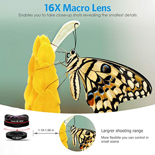image for Anwick Cell Phone Camera Lens Accessories, 4K HD 2 in 1 120°Wide Angl