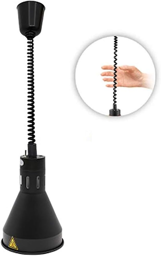 Pendant Light Shades Vintage Pendant Ceiling Light Black Metal E27 Hanging Light Fixture Adjustable Hanging Chandelier Commercial Food Warmer Lamp,Black