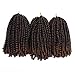 Spring Twist Crochet Hair Bomb Twist Hair Fluffy Twist Braiding Synthetic Hair 8inch 3packs Natural Hair Extension (T1B/30)