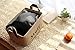 Tosnail 2 Pack Collapsible Jute Storage Bin Nursery Baskets with Leather Handle - Great for Bedroom, Closet, Toys and Cat (Stuff Print)