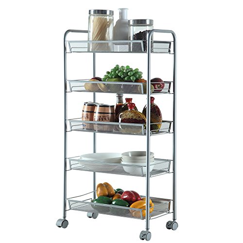 Buy 5Tier Gap Kitchen Storage Slim Slide Out Tower Rack Shelf with Wheels, Utility Trolley
