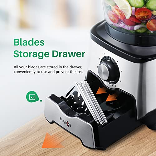 Food Processors 2022 MAGICCOS 1000W 14 Cup Food Processor, Large Dual