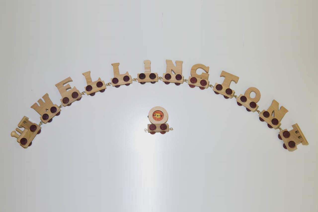 personalized wooden train