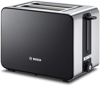 Bosch - Tostador corto, 2 Ranuras, 1050 W, Acero inoxidable, TAT7203