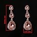 NLCAC Tear Drop Earrings Women Wedding Crystal Earrings Tiered Drop Earrings (rose gold)