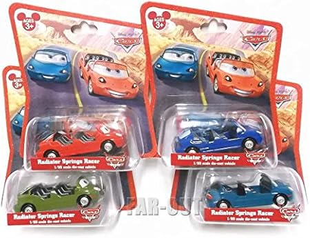 Amazon Cars カーズ Dca Cars Land カーズランド アトラクション Radiator Springs Racers メタルダイキャスト レースカー 4点セット ディズニー ミニカー ダイキャストカー おもちゃ