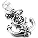 INBLUE Men's Stainless Steel Pendant Necklace Silver Tone Anchor Nautical Steering Wheel Jesus Christ Crucifix Cross -with 23 Inch Chain