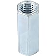 NIDAYE 8 Packs 1/2"-13 Rod Coupling Nuts, Metric Hex Coupling Nut，Length: 1-3/4"