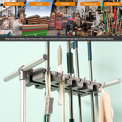 Broom mop Holder Cleaning Supplies Organizer Janitor carts on Wheels Housekeeping Station photo 11