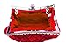 Chicastic Pleated and Braided Rhinestone studded Wedding Evening Bridal Bridesmaid Clutch Purse - Dark Red