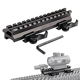 Tactical Picatinny Riser Mount Rails Dual 90 and 45 Degree Quick Release Detach 13-Slot Medium Profile for Red Dot Scope Optics