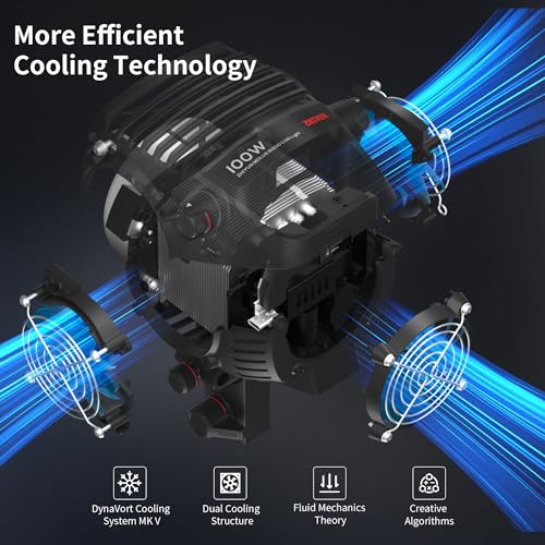 ZHIYUN MOLUS B100 Luz de Video LED COB de 100W [Oficial] 2700K-6500K CRI 96+ TLCI 96+ 20600 Lux/1M Control de Aplicación 13 Efectos de Escena Montura Bowens Iluminación Continua Silenciosa para Luz de