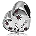 JMQJewelry Heart Baby Love Footprints Birthstone February Purple Charms for Bracelets