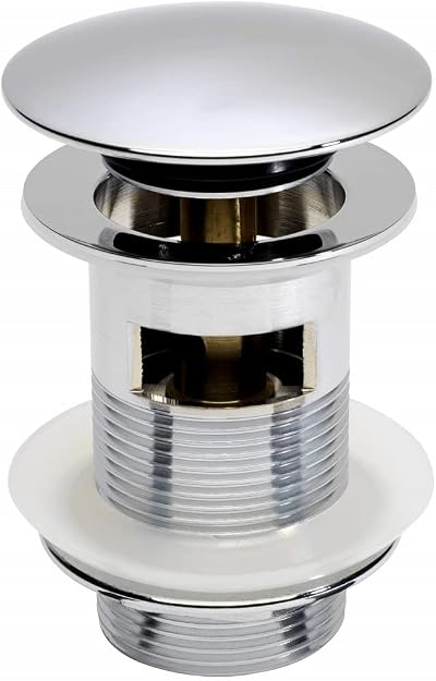 VeeBath Basin Sink Waste Modern Full Dome Pop Up Click Clack Chrome