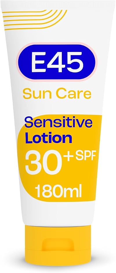 E45 Sun Care Sensitive Lotion SPF30 UVA UVB Vitamin E Fragrance Free 180ml
