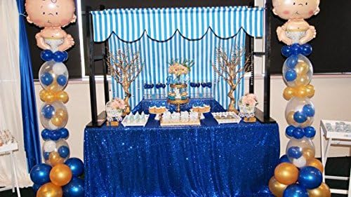 ShinyBeauty Sequin Tablecloth Sequin Rectangular 60-Inch by 102-Inch Tablecloth, Banquet Tablecloth, Baby Shower Tablecloth, Glitter Tablelcloth for Parties, Royal Blue