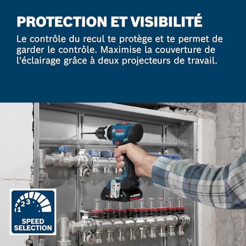 18V System Perceuse-visseuse sans fil GSB 18V-65 (moteur sans balais, longueur de tête 175, 2 batteries GBA 18V 5.0Ah incl., chargeur GAL 18V-40, L-BOXX)