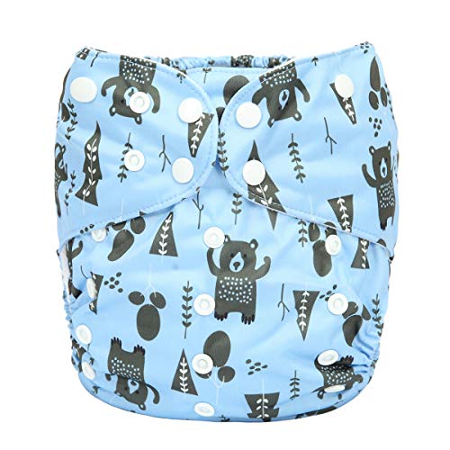 2 to 7 Years Old Junior Big Cloth Diaper Pocket Reusable Washable Baby Kids Toddler (Native Bear)