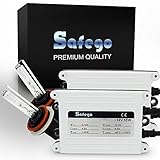 Safego AC 55W H3 HID Xenon Conversion Kit 6000K Diamond White HID Bulbs with 2 Slim Alloy HID Ballast 55 Watt Lights Lamp For Car AC 12V 55W
