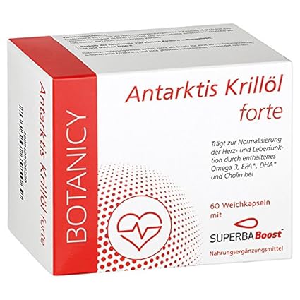 Hochdosiertes Antarktis Krillöl forte Omega 3 mit SuperbaBoost, Omega-3-Fettsäuren (DHA & EPA), mit Astaxanthin und Cholin, b