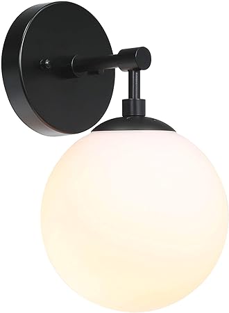 Xinbei Lighting Wall Light 1 Light Vintage Wall Sconce With Globe Glass Bathroom Vanity Light In Matte Black For Bathroom Bedroom Xb W1211 Mbk Wall Lamps Sconces Amazon Canada