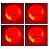 NEW 4 Red Nighthawk Glow In Dark LED Light Up Golf Balls Official Size Constant Lit