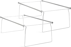 Smead Steel Hanging File Folder Frames, 2 Count, Gray, Adjustable Depth 23" to 27", Legal Size (64873)