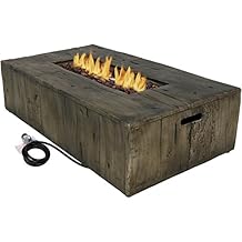 Mesa de fogatas con Cubierta Duradera Resistente a la Intemperie y Rocas de Lava, 48 Pulgadas