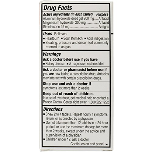 Gelusil Antacid & Anti Gas Tablets for Heartburn Relief, Acid Reflux, Bloating and Gas, Cool