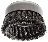 Weiler 12316 Wire Cup Brush, Threaded Hole, Steel, Partial Twist Knotted, Single Row, 4