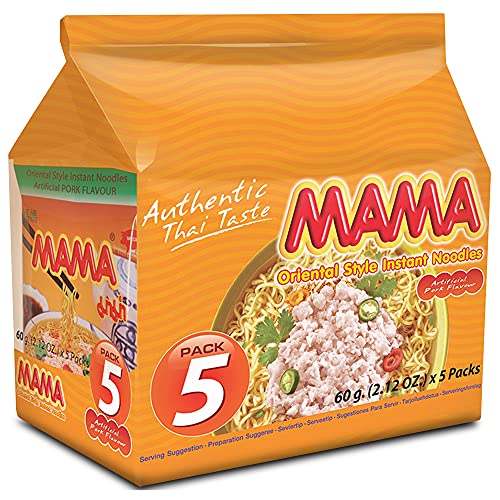 MAMA Noodles Pork Family Pack Instant Spicy Noodles with Delicious Thai