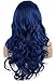 Diy-Wig Long Body Wavy Curly Blue Wig for Women Center Party No Bangs Cosplay Synthetic Hair Replacement Full Wig
