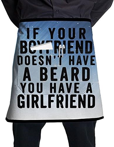 XiHuan Grill Aprons Kitchen Chef Bib If Your Boyfriend Doesn't Have A Beard Professional For BBQ Baking Cooking For Men Women Pockets