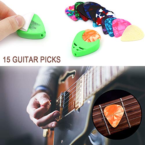64 PCS Guitar Accessories Kit, ZALALOVA All-in 1 Guitar Tool Changing Kit Including Guitar Picks, Capo, Acoustic Guitar Strings, String Winder, Bridge Pins, Pin Puller, Guitar Bones & Pick Holder