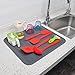 Silicone Dish Drying Mat - 100% Eco Friendly Kitchen Dish Drainer Mat For Wine Glass,Baby Bottle,Cup, Anti-Bacterial/Heat Resistant Trivet/